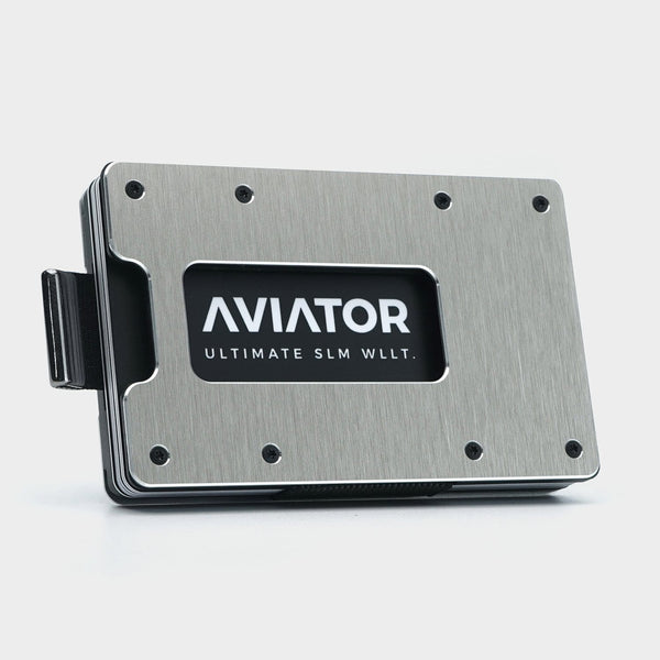 Brushed Silver Slim Wallets | Slide | Best Metal Wallets - AVIATOR by ...